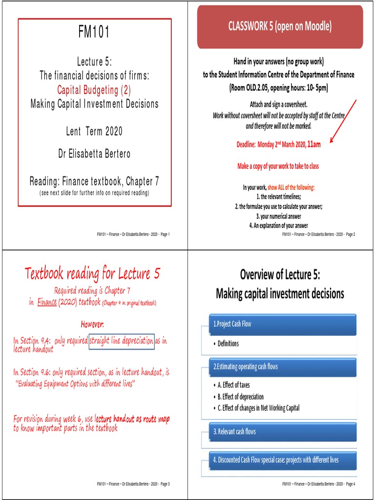 Capital Investment Decisions | PDF | Depreciation | Net Present Value