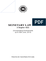 monetary law act - Sri Lanka