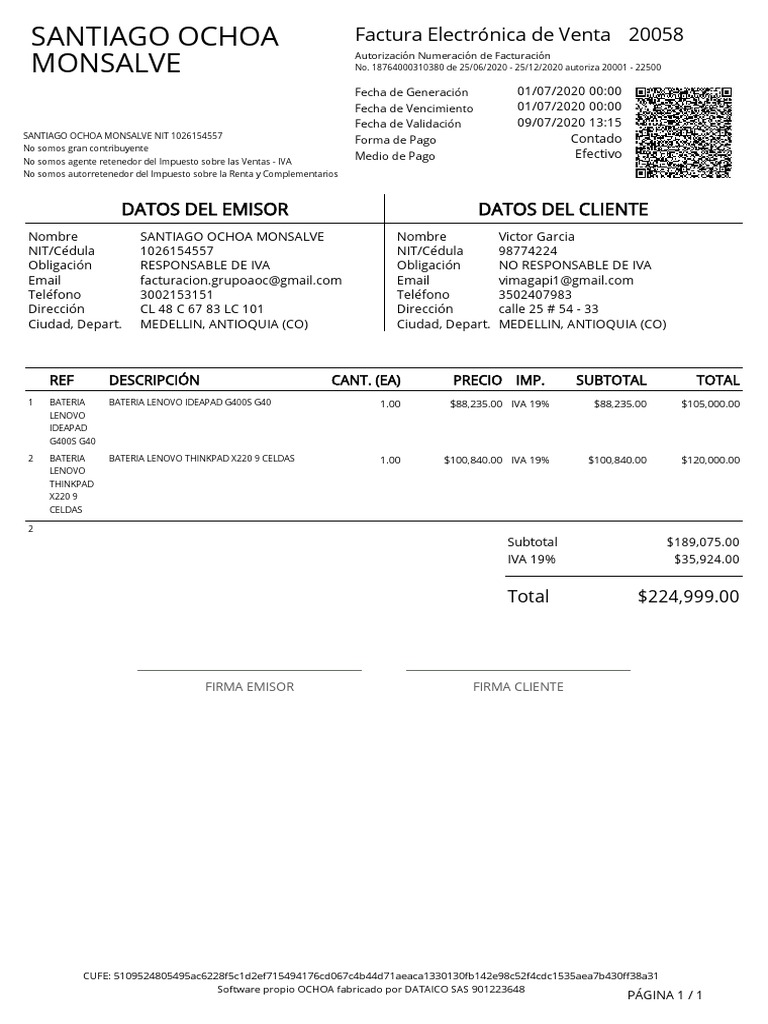 Factura Lenovo por $224,999.00 | PDF | Pagos | Servicios (economía)