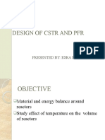 Design of CSTR and PFR: Presented By: Esra Binshebill