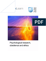 Psychological Research Obedience and Ethics