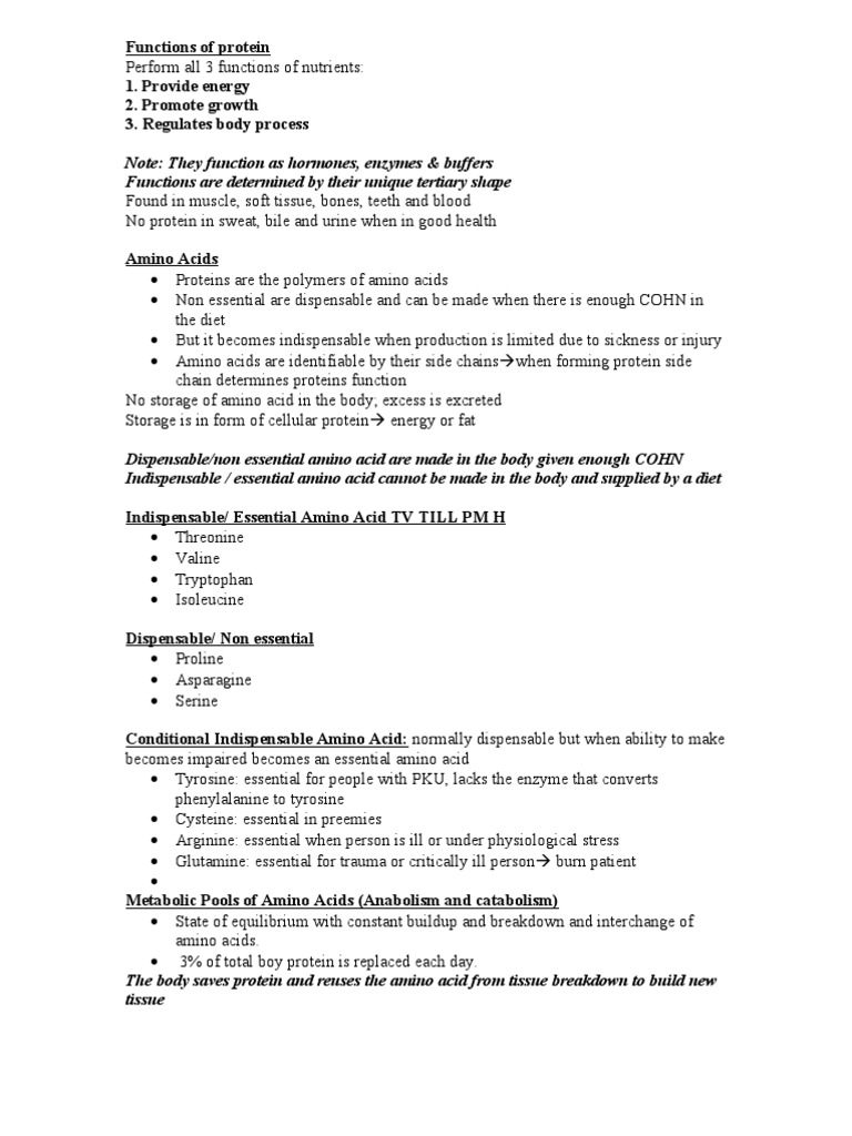 Nutrition Functions Of Protein Proteins Amino Acid