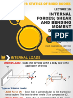 ES 11 Lec 10 Internal Forces - Shear and Bending Moment Diagram I PDF