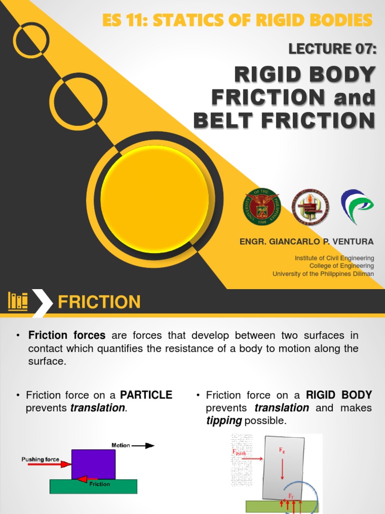 Rigid Body Friction and Solutions | PDF | Friction | Force