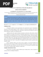 A Survey On Computer Automated Trading in Indian Stock Markets