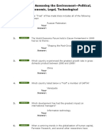 Chapter 1: Assessing The Environment-Political, Economic, Legal, Technological