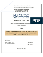 Calcul des fondations et étude de la stabilité du site d'implantation de la station d'épuration de Sidi aich, wilaya Béjaia.pdf