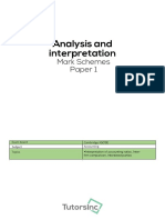 Analysis and Interpretation: Mark Schemes Paper 1
