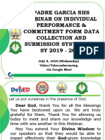 Padre Garcia Nhs Webinar On Individual Performance & Commitment Form Data Collection and Submission System For SY 2019 - 2020