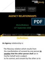 Agency Relationships: Bhola Bhattarai 12 September 2018
