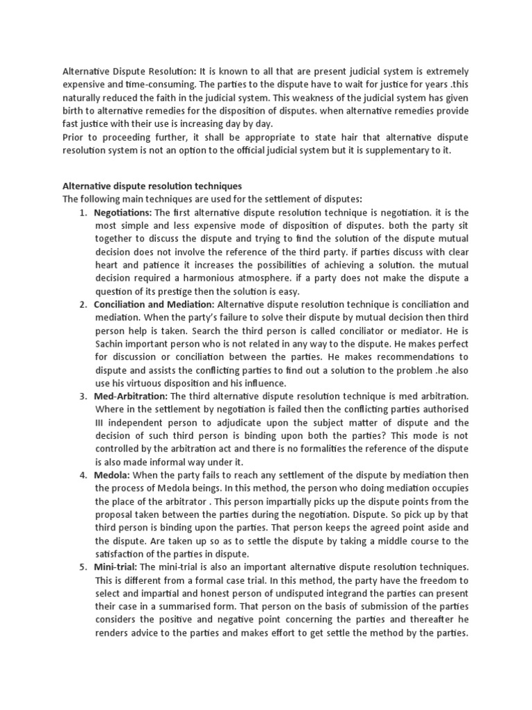 Understanding Alternative Dispute Resolution | PDF | Alternative ...