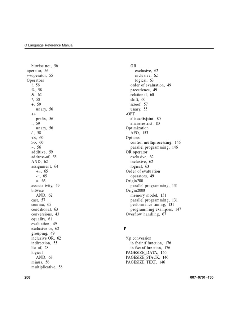 C Language Reference Manual | PDF