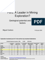 Peru: A Leader in Mining Exploration?: Geological Potential and Other Factors