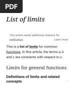 List of Limits A4 - Wikipedia PDF