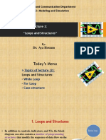 "Loops and Structures": Electronics and Communication Department CCE402: Modeling and Simulation