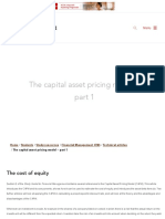 The Capital Asset Pricing Model - : The Cost of Equity