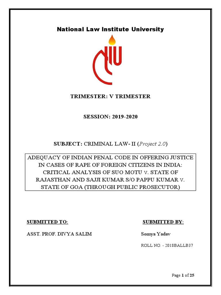 Rape Law Justice for Foreigners in India | PDF | Rape | Crime & Violence