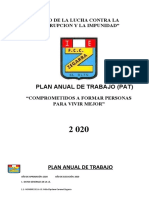 Plan Anual de Trabajo 2020 de la IE Félix Cipriano Coronel Zegarra para combatir la corrupción e impunidad