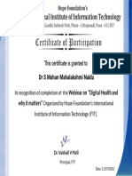 Certificate For DR S Mohan Mahalakshmi Naidu For - Digital Health and Why It M...