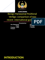 Benign Paroxysmal Positional Vertigo: Comparison of Two Recent International Guidelines