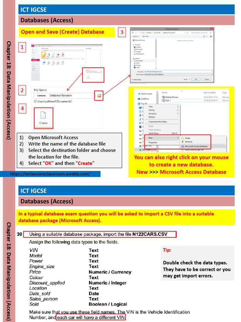 Databases (Access) : Ict Igcse | PDF | Databases | Relational Database