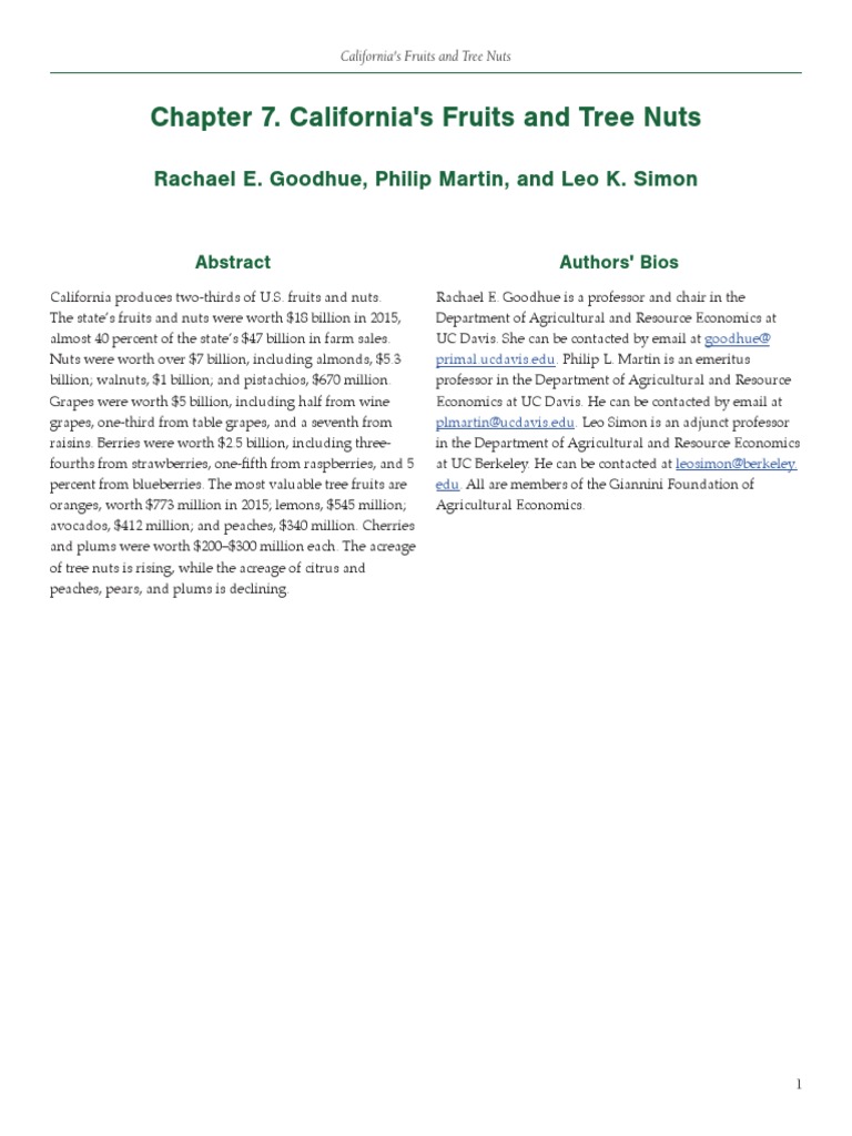 California Fruits and Nuts PDF Fruit Orange (Fruit)