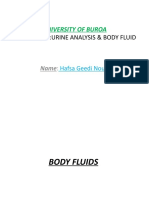 University of Buroa: Assignment:Urine Analysis & Body Fluid