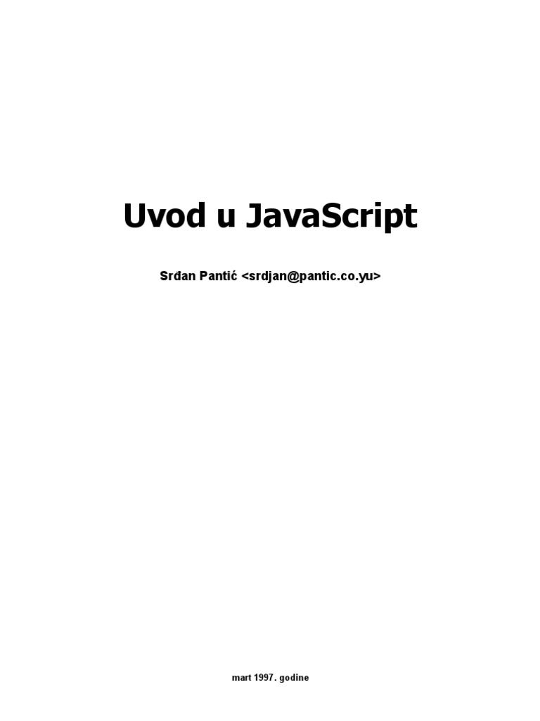 Javascript - Uputstvo | PDF