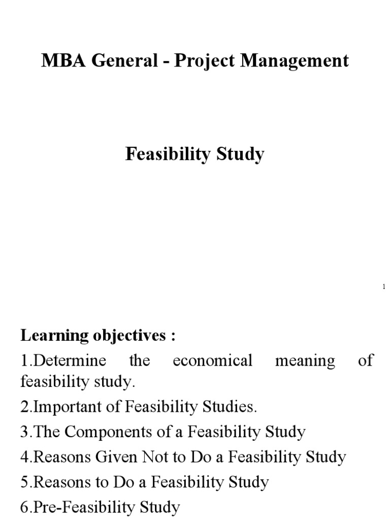 Understanding Feasibility Studies | PDF | Feasibility Study | Economies