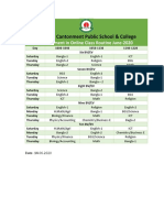 Rajshahi Cantonment Public School & College: Amendment in Online Class Routine June-2020