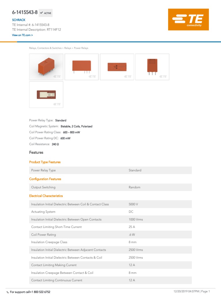 TE Internal #: 6-1415543-8 TE Internal Description: RT114F12 | PDF ...