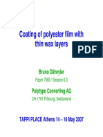 Coating of Polyester Film With Thin Wax Layers