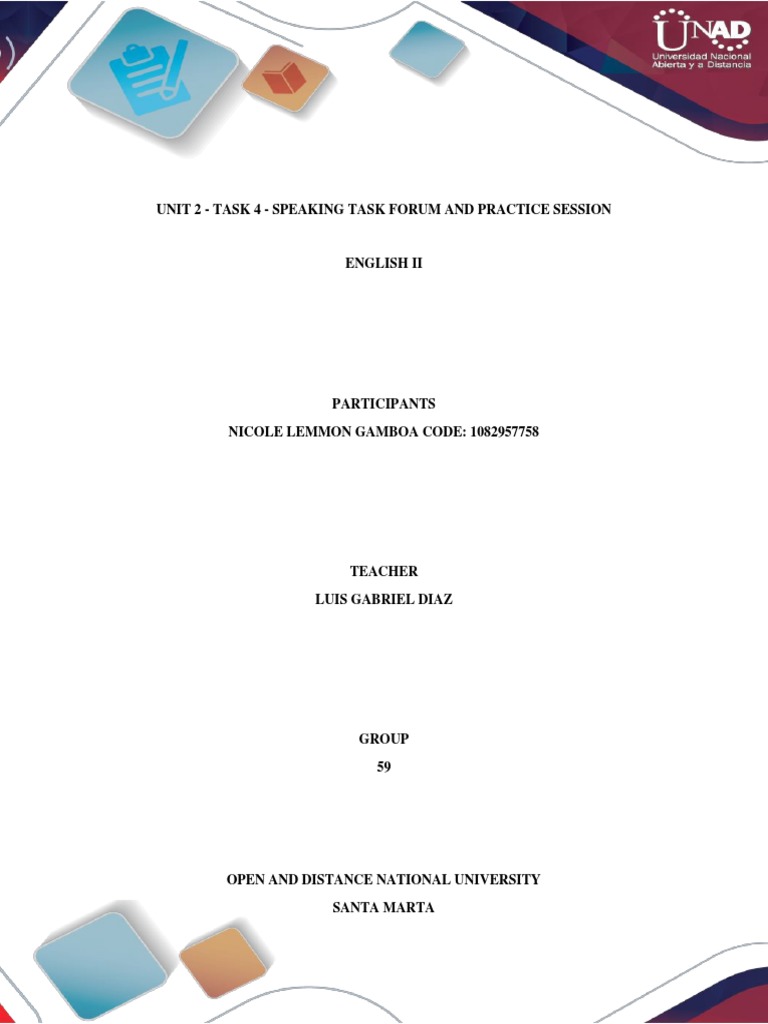 Unit 2 - Task 4 - Speaking Task Forum and Practice Session | PDF