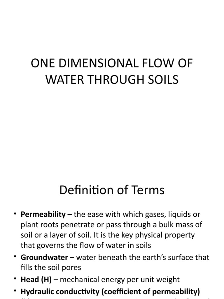 One-Dimensional Water Flow in Soils | PDF | Porosity | Soil