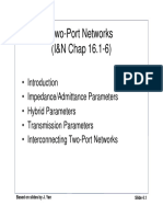 Two-Port Networks (I&N Chap 16.1-6)
