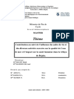 Contribution au suivi de l’influence du cadre de vie et des diverses activités exercées sur la qualité de l’eau de mer et l’impact sur la santé humaine dans la wilaya.pdf