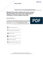 Between The Public Intellectual and The Scholar: Decolonization and Some Post-Independence Initiatives in African Higher Education