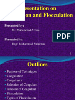 Presentation On Coagulation and Flocculation: Presented by