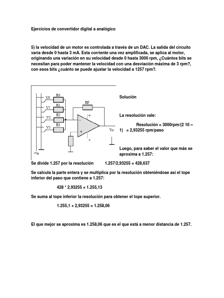 Ejercicios De Convertidor Digital A Analógico Pdf