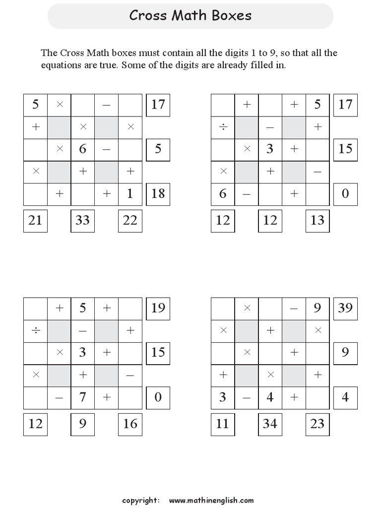 Crossmath3by3easier Pdf Pdf
