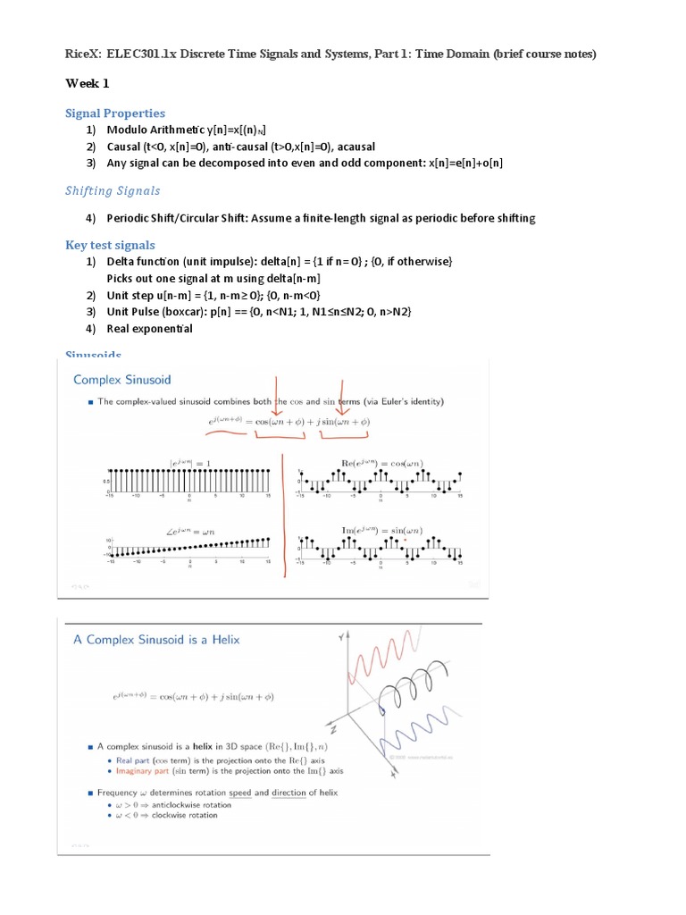 RiceX: Discrete Time Signals Overview | PDF | Convolution | Vector Space