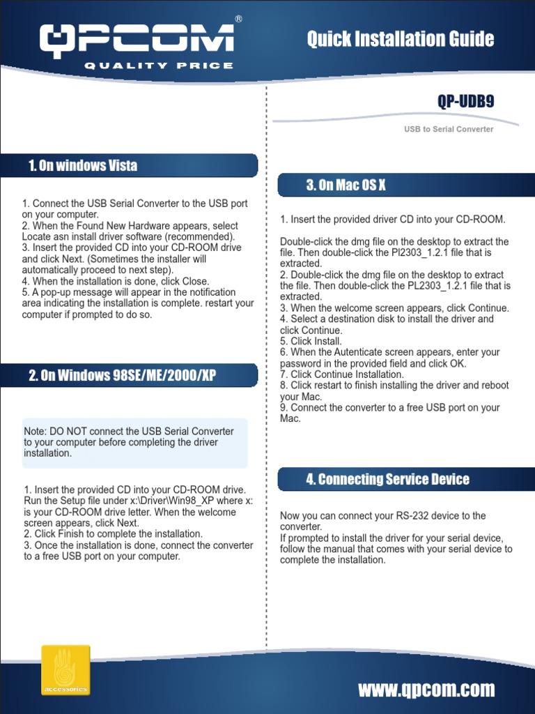 USB Serial Converter Installation Guide | PDF | Installation (Computer ...