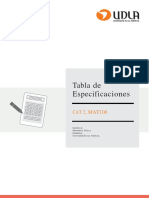 TablaEspecificaciones Catedra2 MAT100