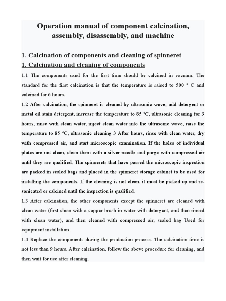 Calcination Machine Operation Manual | PDF | Screw | Manufactured Goods