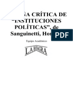 Horacio Sanguinetti - Reseña Crítica de Instituciones Politicas