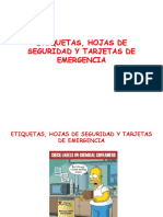 Etiquetas, Hojas de Seguridad y Tarjetas de