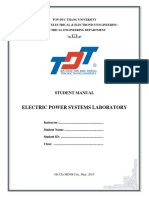 Electric Power Systems Laboratory: Student Manual