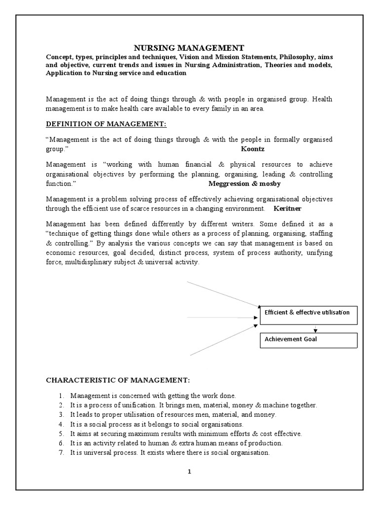 Principles and Concepts of Nursing Management | PDF | System | Motivation
