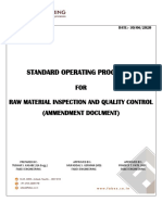 Raw Material Inspection Sop Ammendment Document