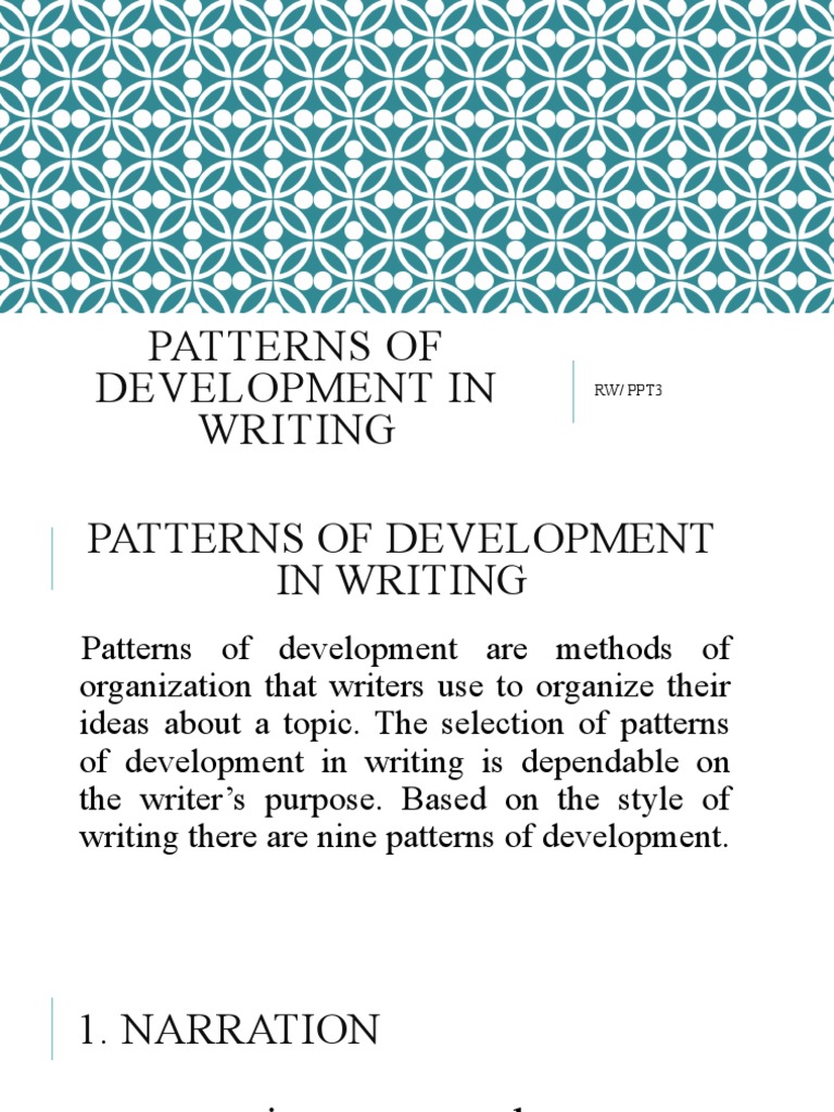 Patterns of Development in Writing RW/ Ppt3 PDF